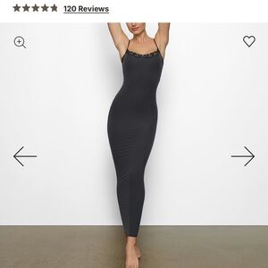 SKIMS Black Lace Detail Dress